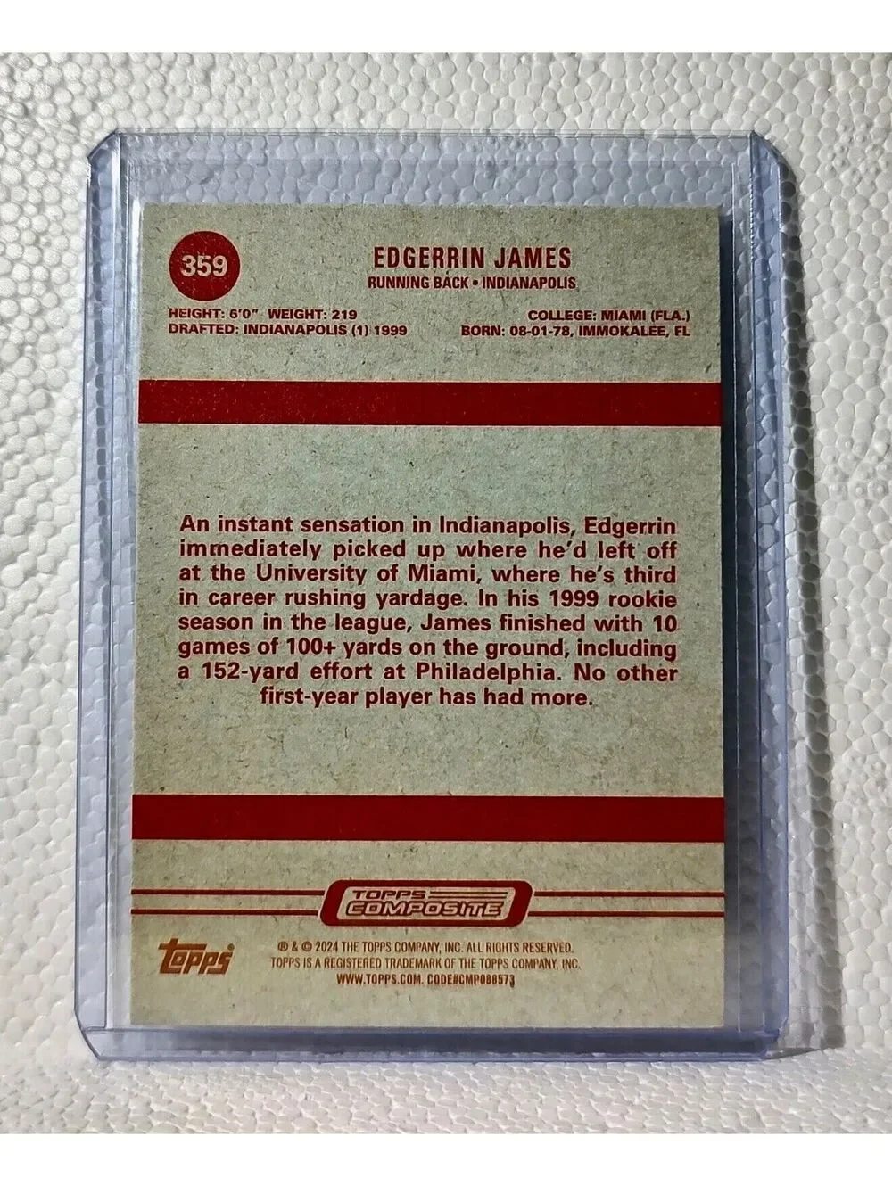 Edgerrin James 2023 Topps NFL #359 Composite Football Card Indianapolis Colts